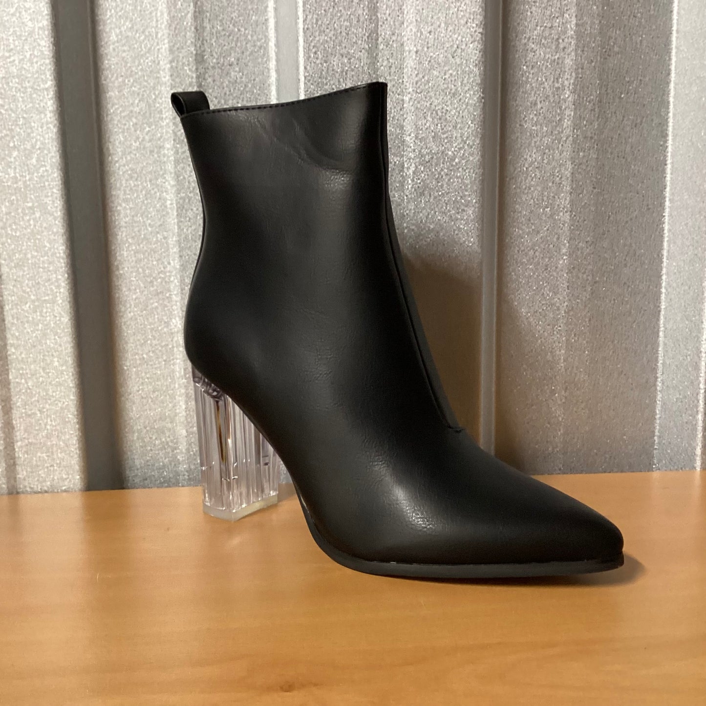 Clear heel boot