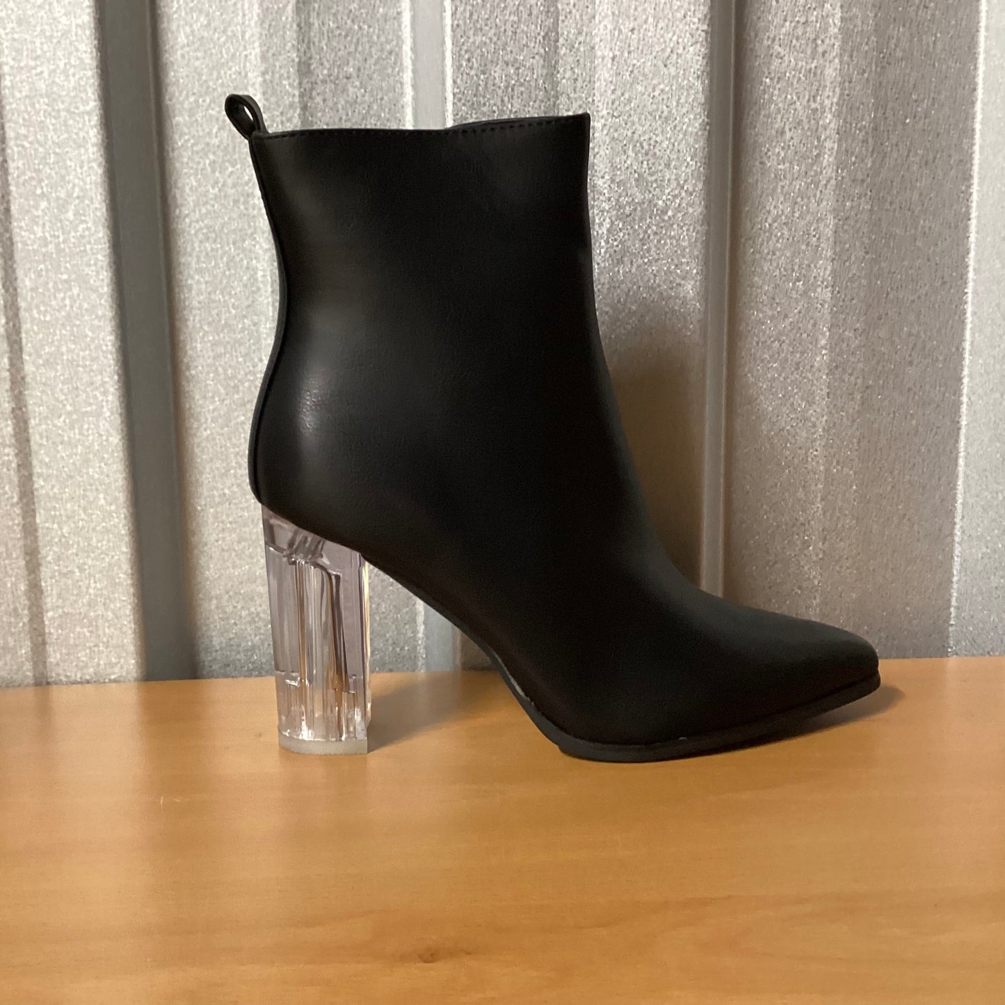 Clear heel boot